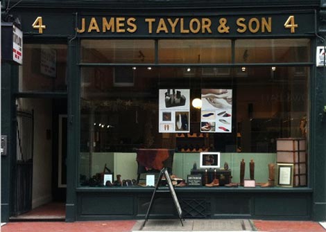 James Taylor bespoke shoes and orthopaedic footwear London shop.